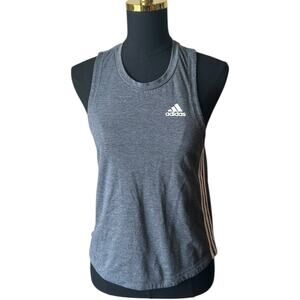 adidas Women's aeroready Gray 3 Stripes Loose Fit Athletic Tank Top Size Small